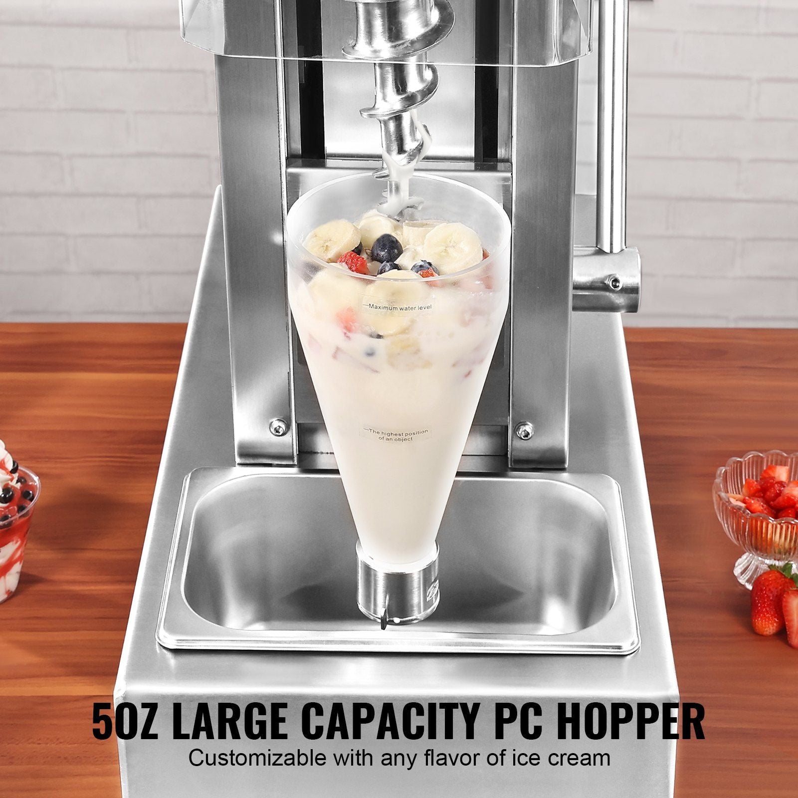Ice Cream Blender, 750W High-Speed Ice Cream Maker Mixer Stir Machine 1740RPM, 304 Stainless Steel Ice Cream V952-BQLJBJBZL750YIE4AV3