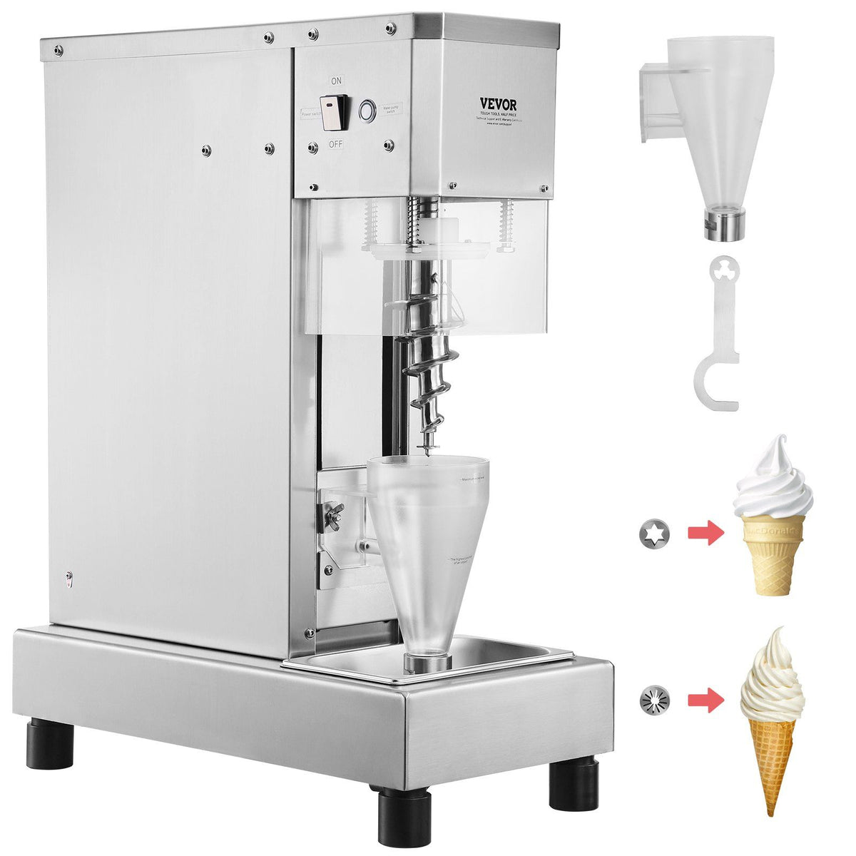 Ice Cream Blender, 750W High-Speed Ice Cream Maker Mixer Stir Machine 1740RPM, 304 Stainless Steel Ice Cream V952-BQLJBJBZL750YIE4AV3