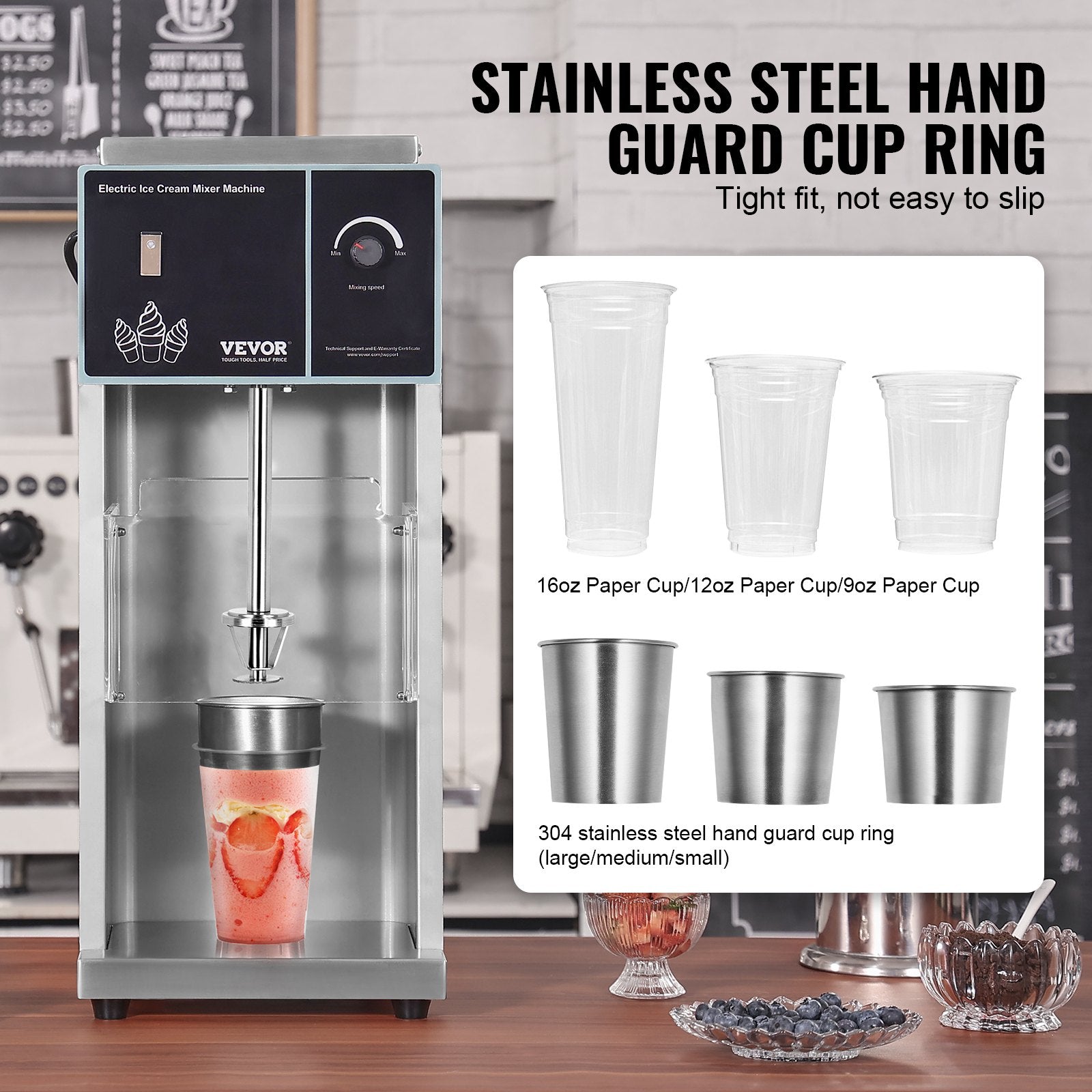 Ice Cream Blender, 400W High-Speed Ice Cream Maker Mixer Stir Machine 4200RPM, Stepless Speed Adjustment, 304 V952-BQLJBJBZL9OZ4PGZ9V3