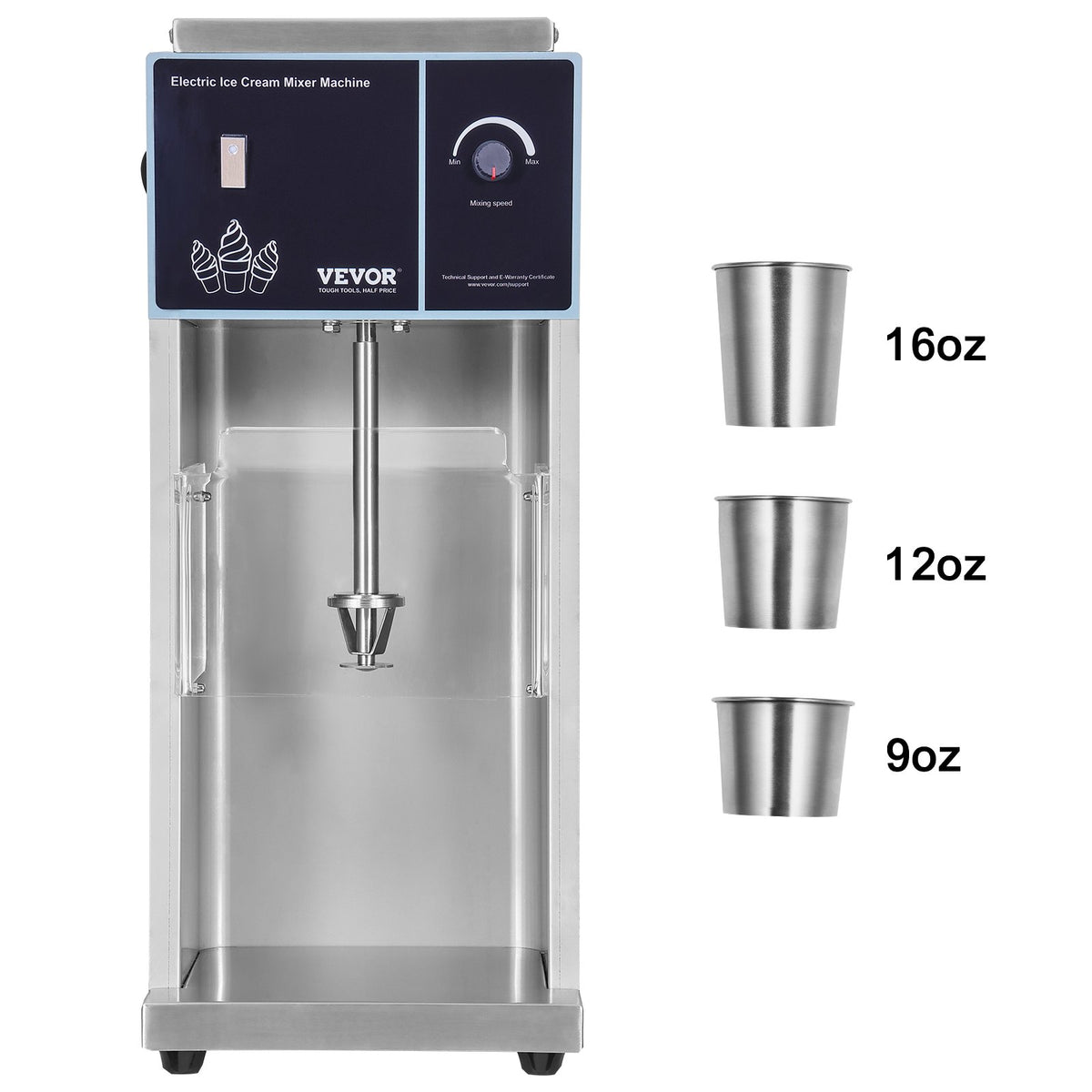 Ice Cream Blender, 400W High-Speed Ice Cream Maker Mixer Stir Machine 4200RPM, Stepless Speed Adjustment, 304 V952-BQLJBJBZL9OZ4PGZ9V3