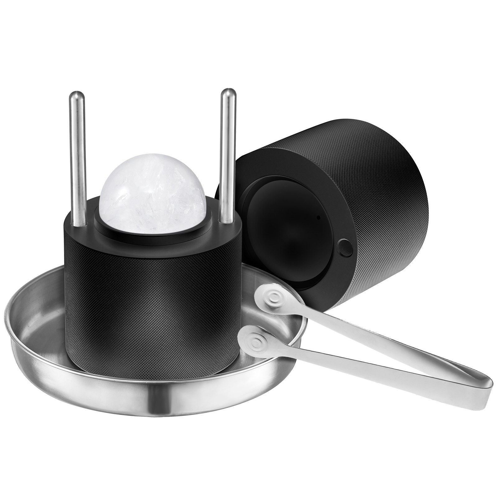 Ice Ball Press Kit, Aviation Aluminum Ice Press with Ice Block Mold, Large Mat, Tong, Drip Tray, One Glass, V952-BQYJHSLC60MME72PMV0