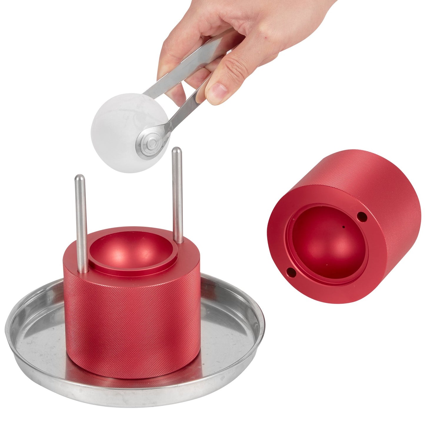 Ice Ball Press, 6cm Ice Ball Maker, Aircraft Al Alloy Ice Ball Press Kit for 60mm Ice Sphere, Ice Press with V952-BQYJHSLCJ60MMWIL4V0