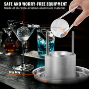 Ice Ball Press Kit, Aircraft Al Alloy Ice Press with Ice Block Mold, Large Mat, Tong, Drip Tray, One Glass, V952-BQYJYSLCG60MMN7OYV0