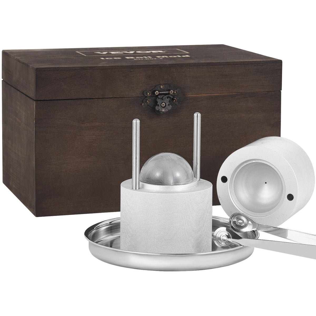 Ice Ball Press Kit, Aircraft Al Alloy Ice Press with Ice Block Mold, Large Mat, Tong, Drip Tray, One Glass, V952-BQYJYSLCG60MMN7OYV0