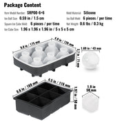 Ice Cube Trays (Set of 2), 2-in-1 Combo with Silicone Sphere Ice Ball Maker & Large Square Ice Cube Maker V952-BQZZJHSTMBQ66DWGVV0