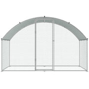 Chicken Coop, 9.8x6.5x6.5ft Walk-in Large Metal Chicken Run for Yard with Waterproof Cover, Doom Roof Hen V952-BRSJP2X3X2MYGZ1GPV0