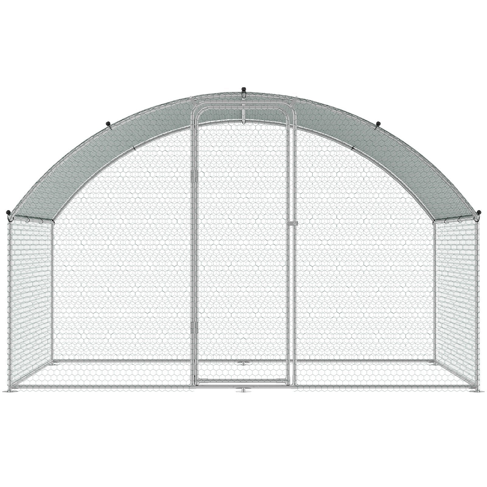 Chicken Coop, 9.8x6.5x6.5ft Walk-in Large Metal Chicken Run for Yard with Waterproof Cover, Doom Roof Hen V952-BRSJP2X3X2MYGZ1GPV0