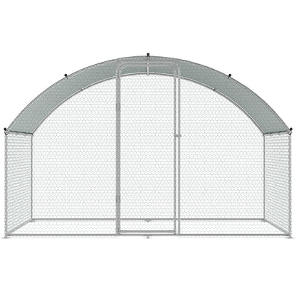 Chicken Coop, 9.8x6.5x6.5ft Walk-in Large Metal Chicken Run for Yard with Waterproof Cover, Doom Roof Hen V952-BRSJP2X3X2MYGZ1GPV0