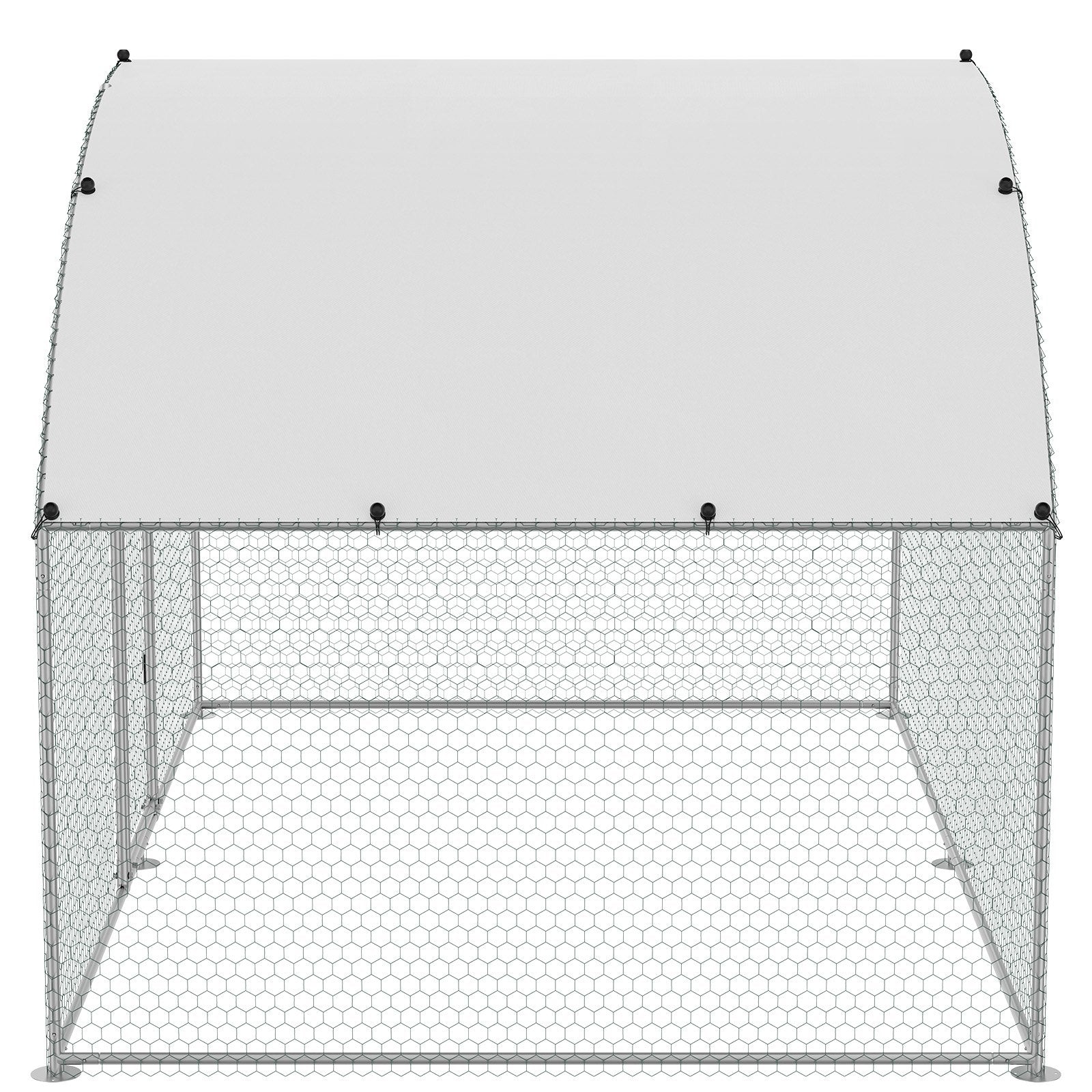 Chicken Coop, 9.8x6.5x6.5ft Walk-in Large Metal Chicken Run for Yard with Waterproof Cover, Doom Roof Hen V952-BRSJP2X3X2MYGZ1GPV0