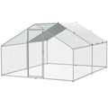 Large Metal Chicken Coop, 3x3.93x1.99 m Walk-in Chicken Runs for Yard with Cover, Spire Roof Hen House with V952-BRSJP4X3X2MJBQGL6V0