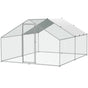 Large Metal Chicken Coop, 3x3.93x1.99 m Walk-in Chicken Runs for Yard with Cover, Spire Roof Hen House with V952-BRSJP4X3X2MJBQGL6V0