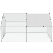 Large Metal Chicken Coop, 3x3.93x1.99 m Walk-in Chicken Runs for Yard with Cover, Spire Roof Hen House with V952-BRSJP4X3X2MJBQGL6V0