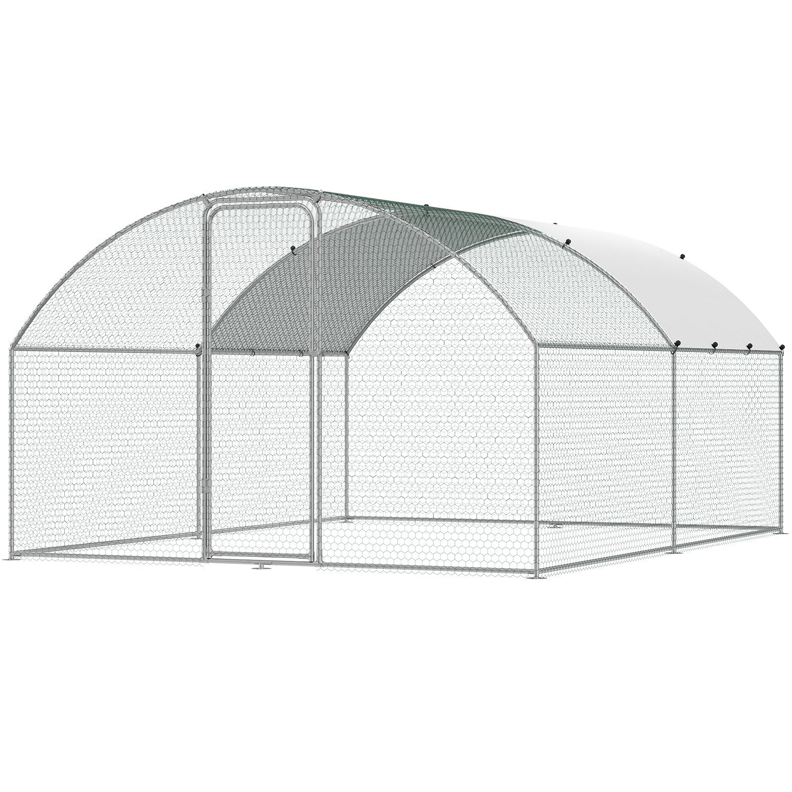 Large Metal Chicken Coop, 9.8x12.9x6.5 ft Walk in Chicken Run for Yard with Waterproof Cover, Doom Roof Hen V952-BRSJP4X3X2MYTLHA4V0