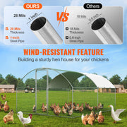 Large Metal Chicken Coop, 9.8x12.9x6.5 ft Walk in Chicken Run for Yard with Waterproof Cover, Doom Roof Hen V952-BRSJP4X3X2MYTLHA4V0