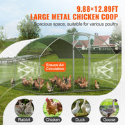 Large Metal Chicken Coop, 9.8x12.9x6.5 ft Walk in Chicken Run for Yard with Waterproof Cover, Doom Roof Hen V952-BRSJP4X3X2MYTLHA4V0