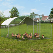 Large Metal Chicken Coop, 9.8x12.9x6.5 ft Walk in Chicken Run for Yard with Waterproof Cover, Doom Roof Hen V952-BRSJP4X3X2MYTLHA4V0