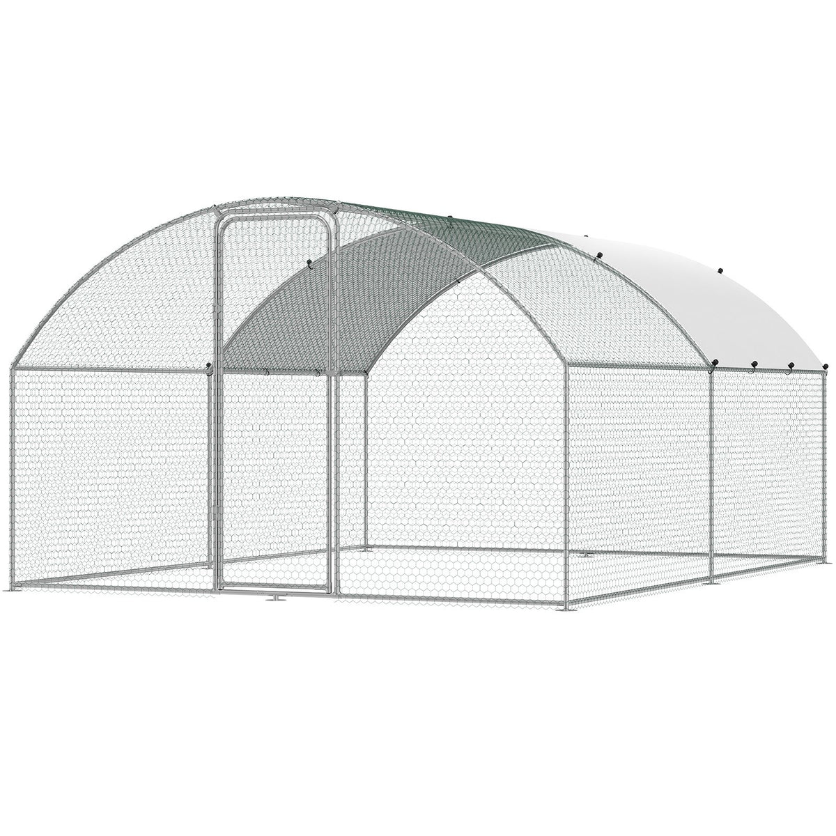 Large Metal Chicken Coop, 9.8x12.9x6.5 ft Walk in Chicken Run for Yard with Waterproof Cover, Doom Roof Hen V952-BRSJP4X3X2MYTLHA4V0