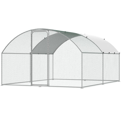 Large Metal Chicken Coop, 9.8x12.9x6.5 ft Walk in Chicken Run for Yard with Waterproof Cover, Doom Roof Hen V952-BRSJP4X3X2MYTLHA4V0