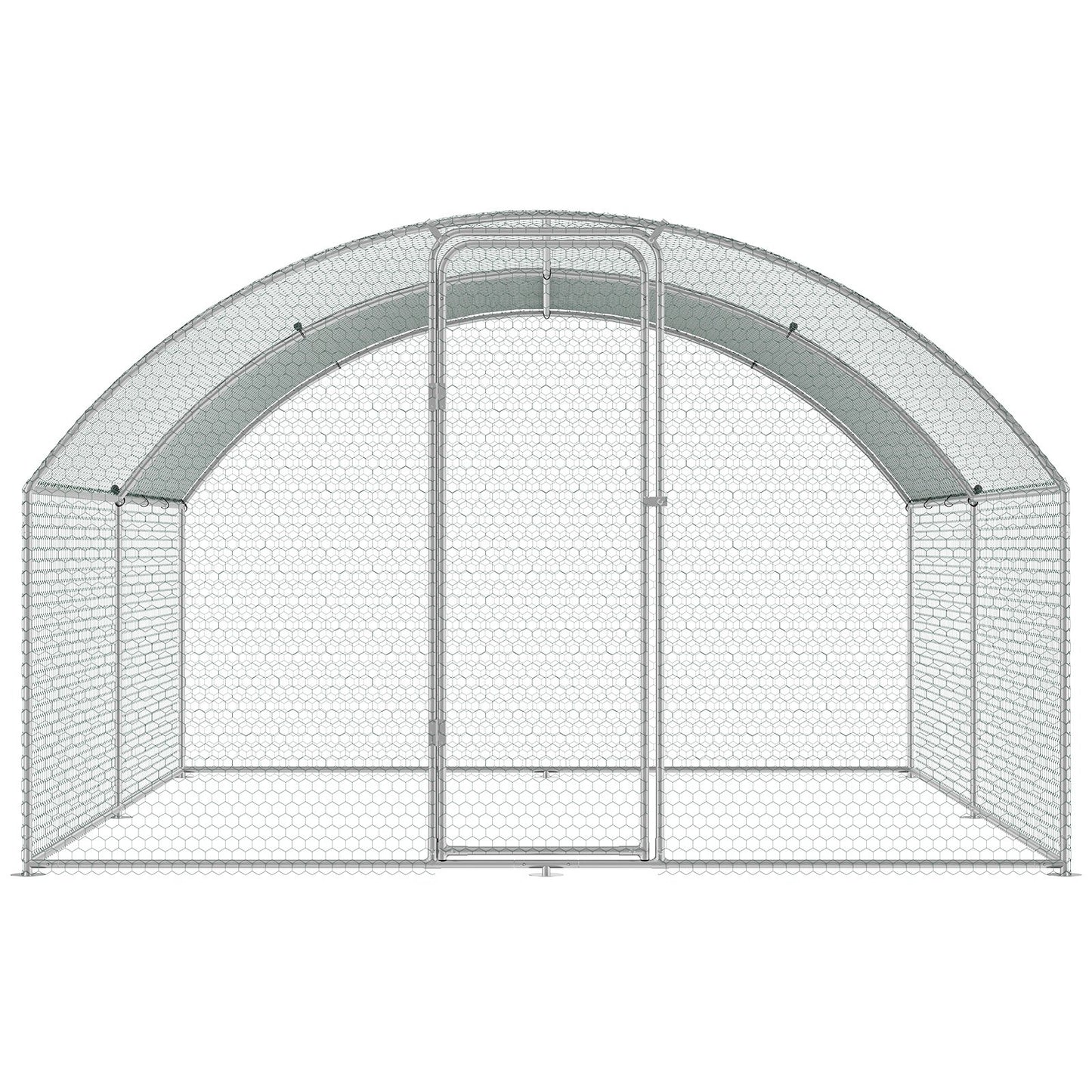 Large Metal Chicken Coop, 9.8x12.9x6.5 ft Walk in Chicken Run for Yard with Waterproof Cover, Doom Roof Hen V952-BRSJP4X3X2MYTLHA4V0
