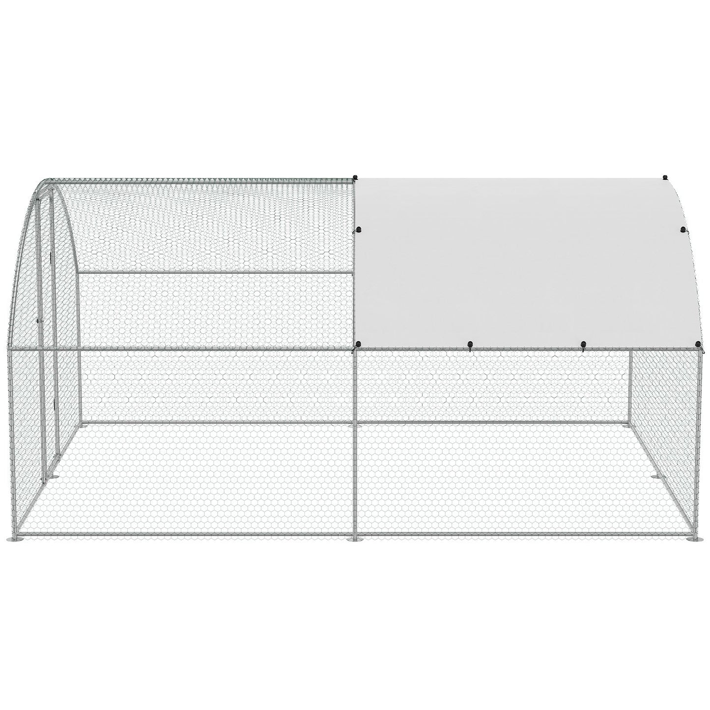 Large Metal Chicken Coop, 9.8x12.9x6.5 ft Walk in Chicken Run for Yard with Waterproof Cover, Doom Roof Hen V952-BRSJP4X3X2MYTLHA4V0