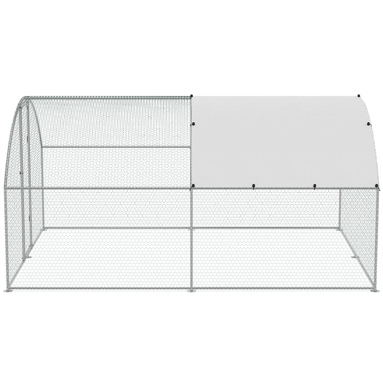 Large Metal Chicken Coop, 9.8x12.9x6.5 ft Walk in Chicken Run for Yard with Waterproof Cover, Doom Roof Hen V952-BRSJP4X3X2MYTLHA4V0