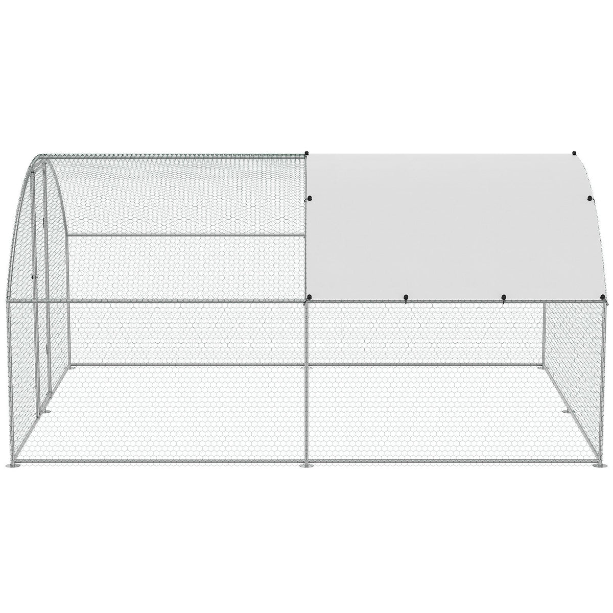 Large Metal Chicken Coop, 9.8x12.9x6.5 ft Walk in Chicken Run for Yard with Waterproof Cover, Doom Roof Hen V952-BRSJP4X3X2MYTLHA4V0