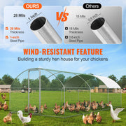 Large Metal Chicken Coop with Run, 9.8x19.3x6.5 ft Walk-in Chicken Runs for Yard with Cover, Doom Roof Hen V952-BRSJP6X3X2MY7DRCKV0
