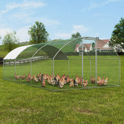 Large Metal Chicken Coop with Run, 9.8x19.3x6.5 ft Walk-in Chicken Runs for Yard with Cover, Doom Roof Hen V952-BRSJP6X3X2MY7DRCKV0
