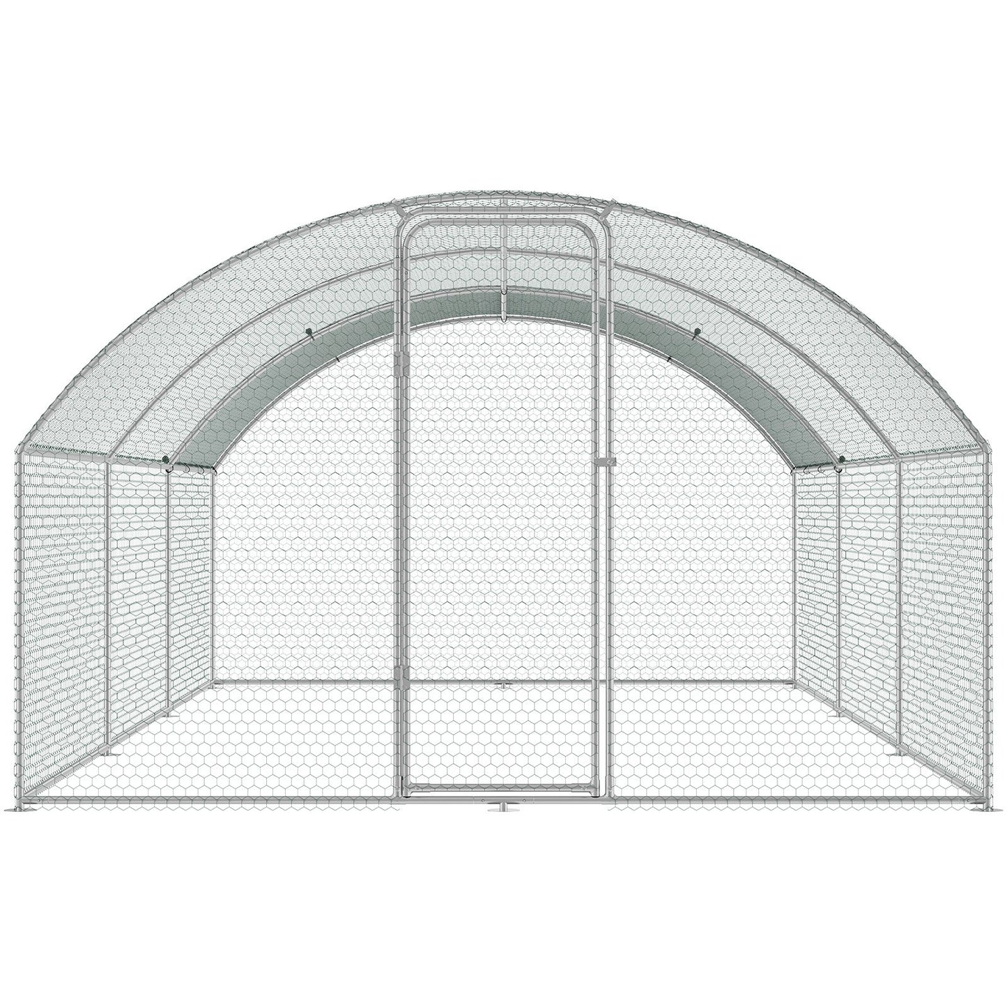Large Metal Chicken Coop with Run, 9.8x19.3x6.5 ft Walk-in Chicken Runs for Yard with Cover, Doom Roof Hen V952-BRSJP6X3X2MY7DRCKV0
