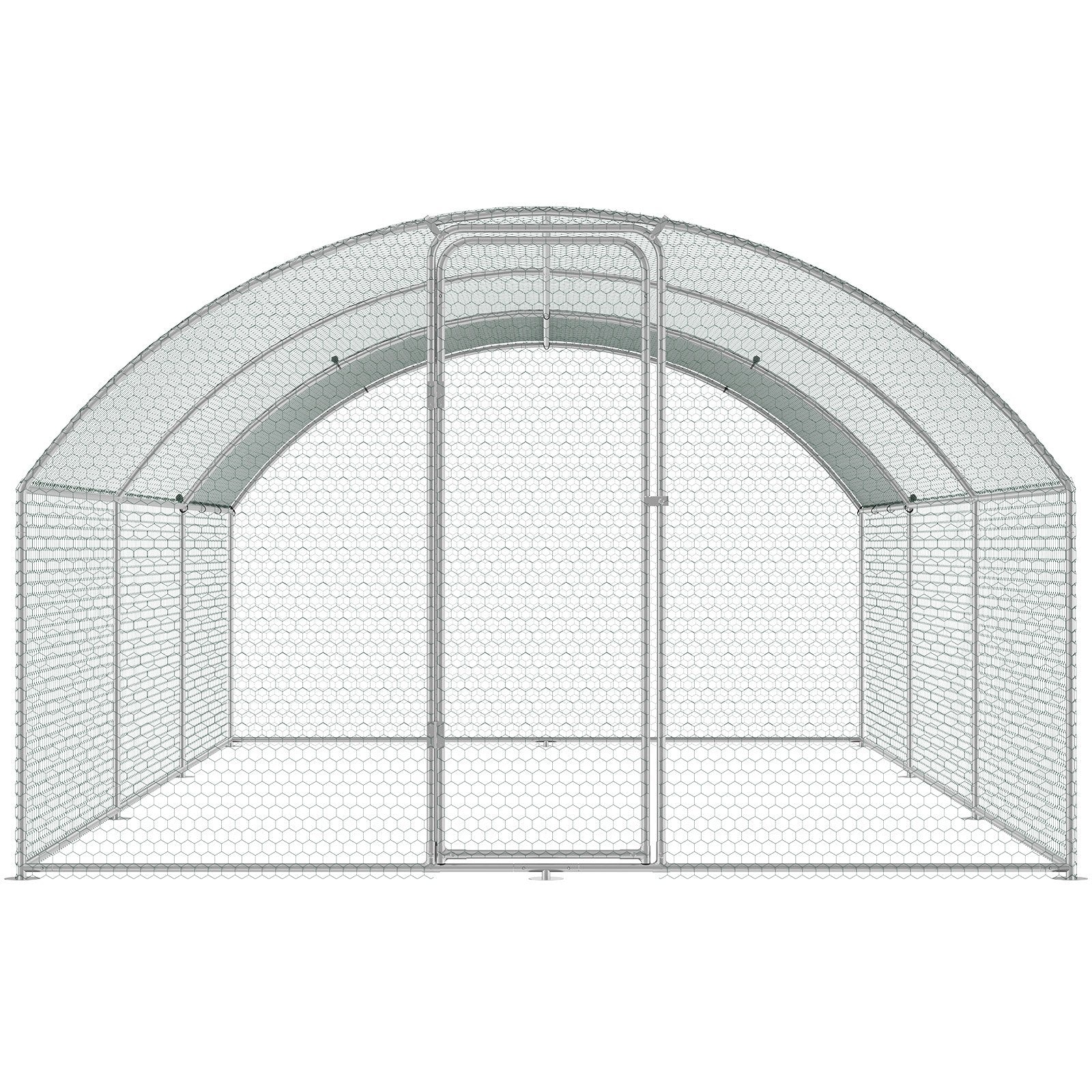 Large Metal Chicken Coop with Run, 9.8x19.3x6.5 ft Walk-in Chicken Runs for Yard with Cover, Doom Roof Hen V952-BRSJP6X3X2MY7DRCKV0