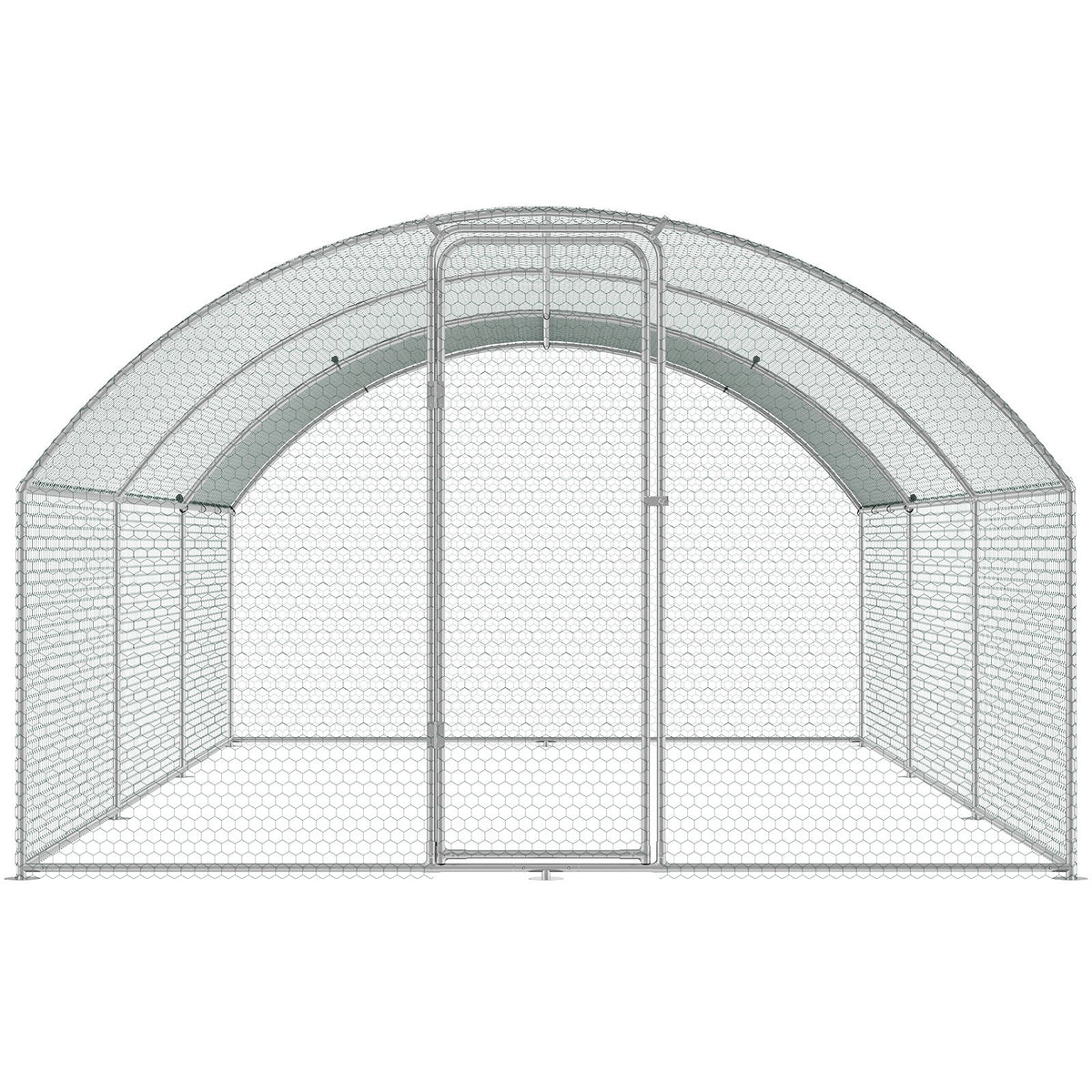 Large Metal Chicken Coop with Run, 9.8x19.3x6.5 ft Walk-in Chicken Runs for Yard with Cover, Doom Roof Hen V952-BRSJP6X3X2MY7DRCKV0