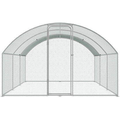 Large Metal Chicken Coop with Run, 9.8x19.3x6.5 ft Walk-in Chicken Runs for Yard with Cover, Doom Roof Hen V952-BRSJP6X3X2MY7DRCKV0