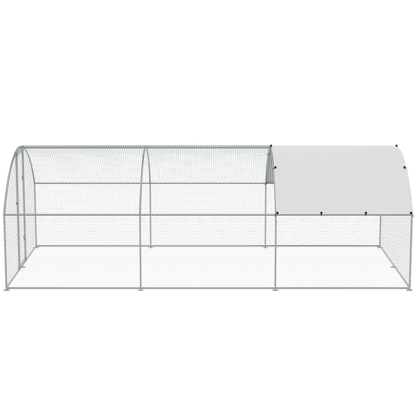 Large Metal Chicken Coop with Run, 9.8x19.3x6.5 ft Walk-in Chicken Runs for Yard with Cover, Doom Roof Hen V952-BRSJP6X3X2MY7DRCKV0