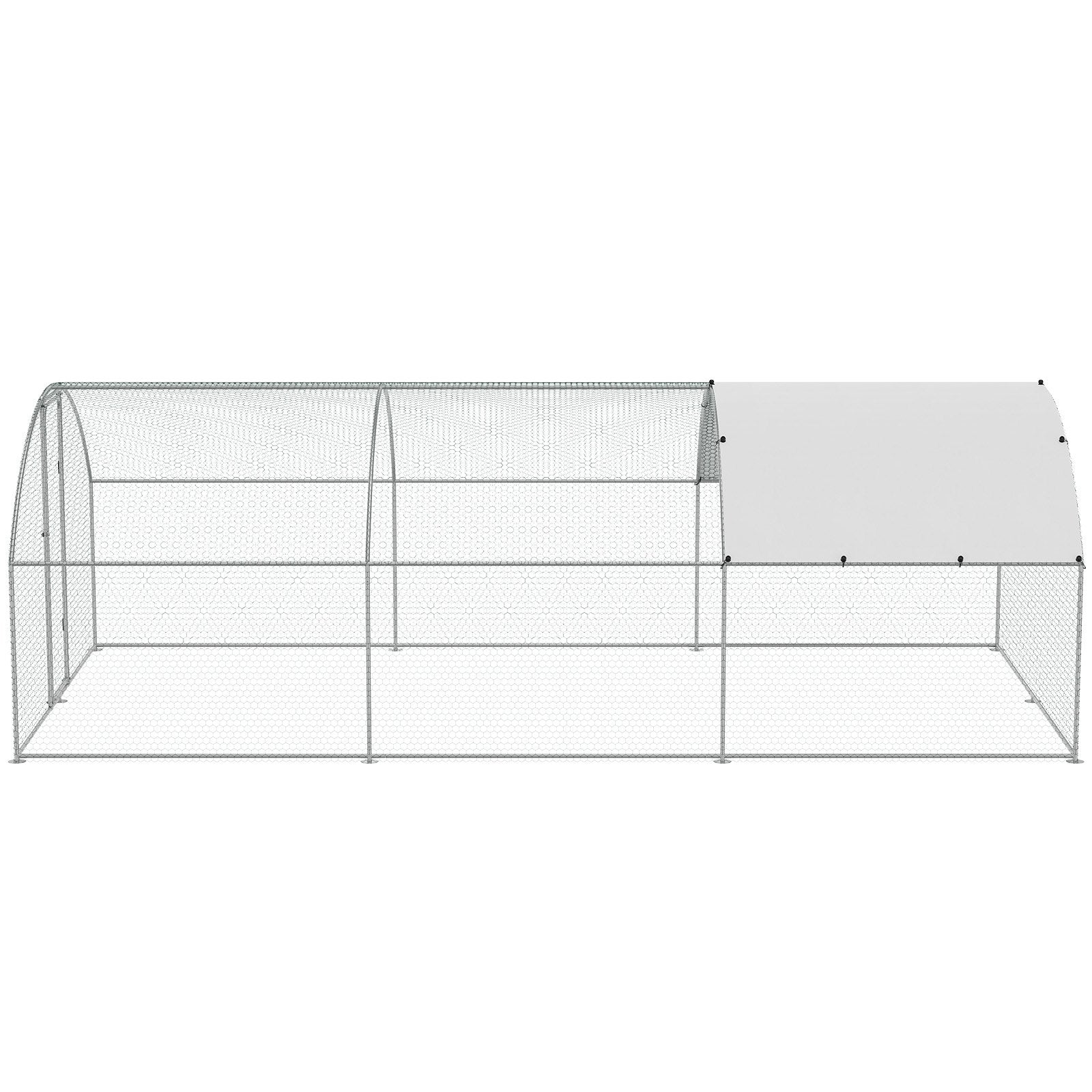 Large Metal Chicken Coop with Run, 9.8x19.3x6.5 ft Walk-in Chicken Runs for Yard with Cover, Doom Roof Hen V952-BRSJP6X3X2MY7DRCKV0