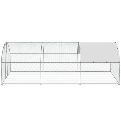 Large Metal Chicken Coop with Run, 9.8x19.3x6.5 ft Walk-in Chicken Runs for Yard with Cover, Doom Roof Hen V952-BRSJP6X3X2MY7DRCKV0