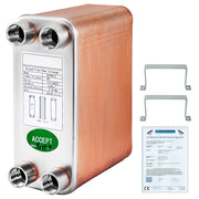 Heat Exchanger 3"x7.5" 60 Plates Brazed Plate Heat Exchanger 316L 1/2" BSP FPT Heat Exchanger EATB12 Beer V952-BSHRQ1260FB12G601V0