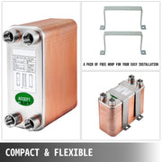 Heat Exchanger 3"x7.5" 60 Plates Brazed Plate Heat Exchanger 316L 1/2" BSP FPT Heat Exchanger EATB12 Beer V952-BSHRQ1260FB12G601V0