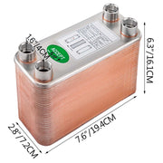 Heat Exchanger 3"x7.5" 60 Plates Brazed Plate Heat Exchanger 316L 1/2" BSP FPT Heat Exchanger EATB12 Beer V952-BSHRQ1260FB12G601V0