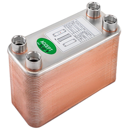 Heat Exchanger 3"x7.5" 60 Plates Brazed Plate Heat Exchanger 316L 1/2" BSP FPT Heat Exchanger EATB12 Beer V952-BSHRQ1260FB12G601V0