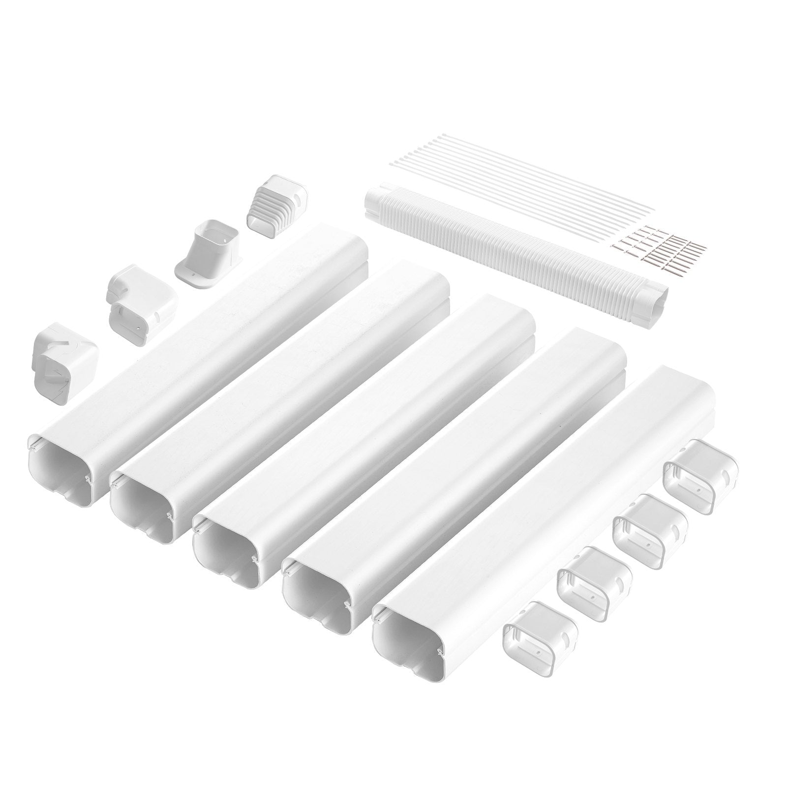 Mini Split Line Set Cover 76.2mm W 3110mm L, PVC Decorative Pipe Line Cover For Air Conditioner with 5 V952-BSKSQFTSKDGX4RGJNV0