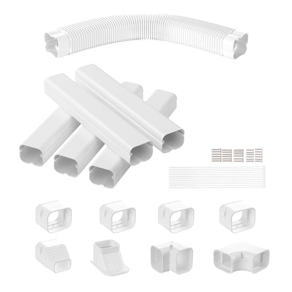 Mini Split Line Set Cover 76.2mm W 3110mm L, PVC Decorative Pipe Line Cover For Air Conditioner with 5 V952-BSKSQFTSKDGX4RGJNV0