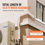 Mini Split Line Set Cover 76.2mm W 4830mm L, PVC Decorative Pipe Line Cover For Air Conditioner with 4 V952-BSKSQFTSKDGX6NH9BV0
