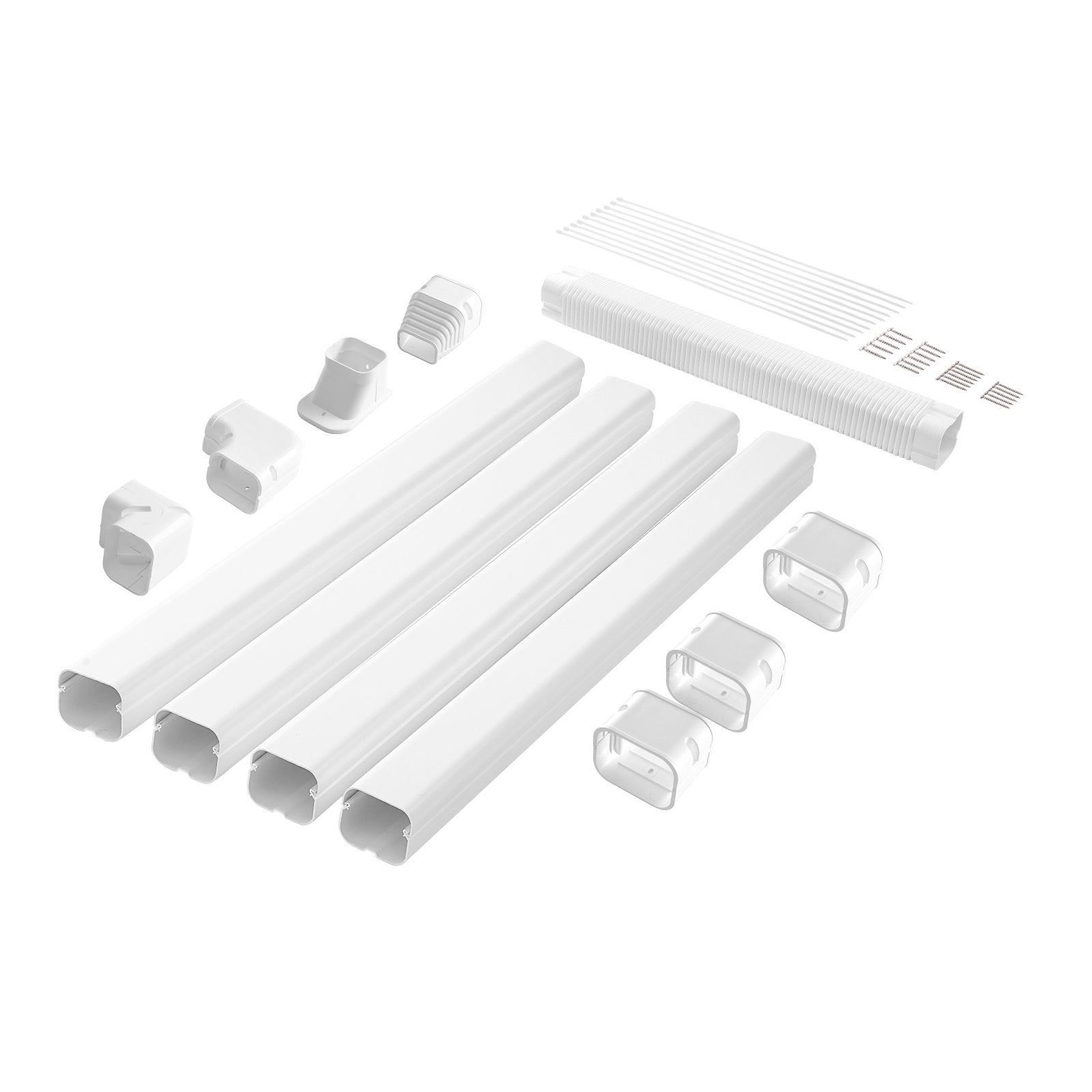 Mini Split Line Set Cover 76.2mm W 4830mm L, PVC Decorative Pipe Line Cover For Air Conditioner with 4 V952-BSKSQFTSKDGX6NH9BV0