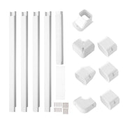 Mini Split Line Set Cover 76.2mm W 4830mm L, PVC Decorative Pipe Line Cover For Air Conditioner with 4 V952-BSKSQFTSKDGX6NH9BV0