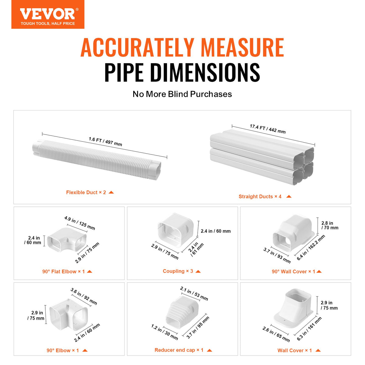 Mini Split Line Set Cover 76.2mm W 5350mm L, PVC Decorative Pipe Line Cover For Air Conditioner with 4 V952-BSKSQFTSKDGXAZ41JV0