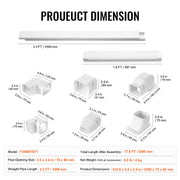 Mini Split Line Set Cover 76.2mm W 5350mm L, PVC Decorative Pipe Line Cover For Air Conditioner with 4 V952-BSKSQFTSKDGXAZ41JV0