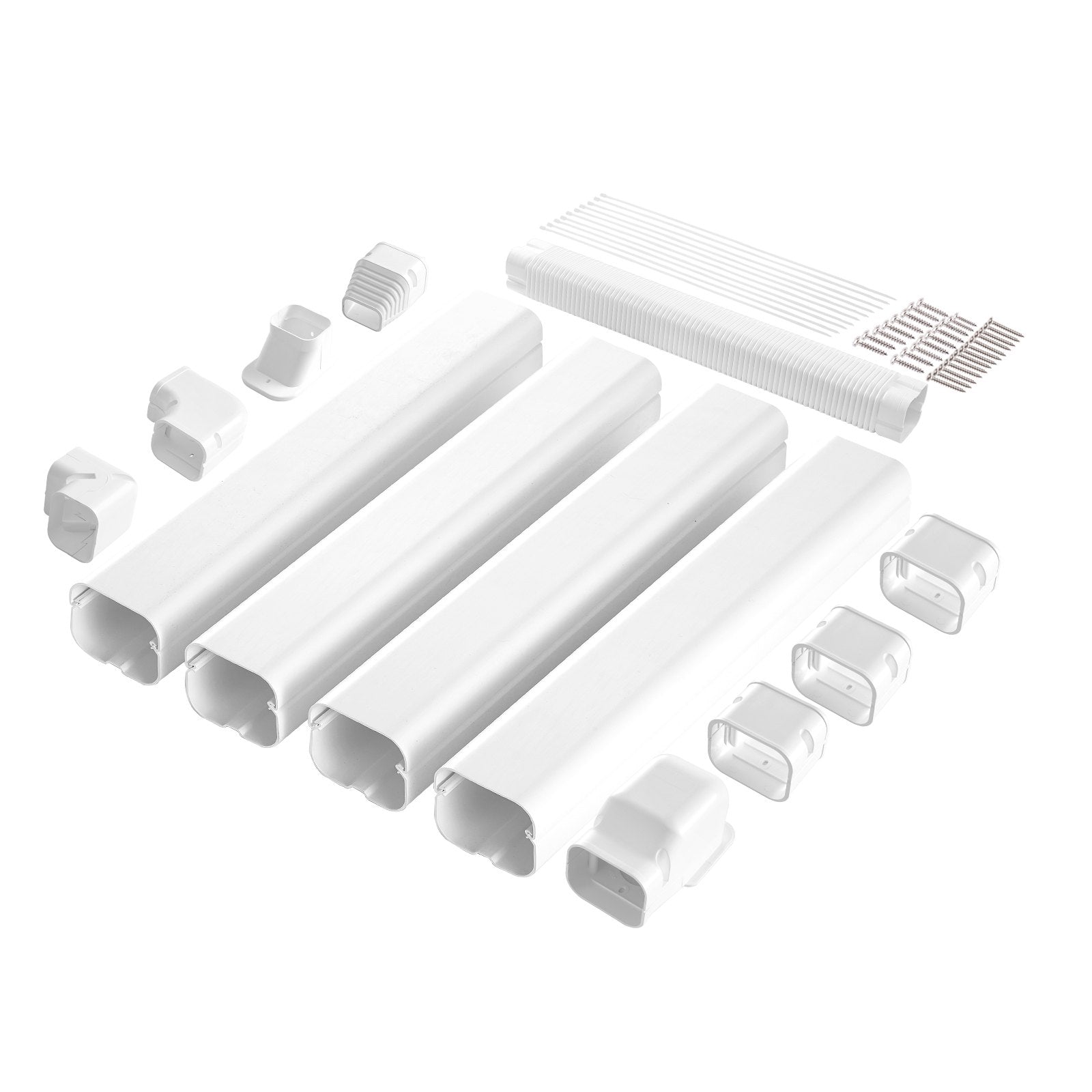 Mini Split Line Set Cover 76.2mm W 5350mm L, PVC Decorative Pipe Line Cover For Air Conditioner with 4 V952-BSKSQFTSKDGXAZ41JV0
