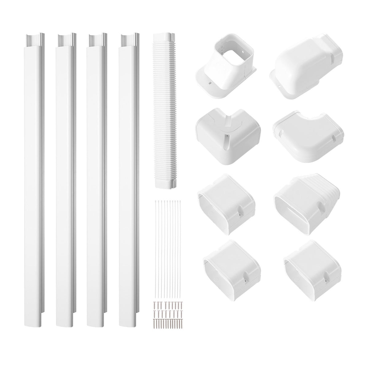 Mini Split Line Set Cover 76.2mm W 5350mm L, PVC Decorative Pipe Line Cover For Air Conditioner with 4 V952-BSKSQFTSKDGXAZ41JV0