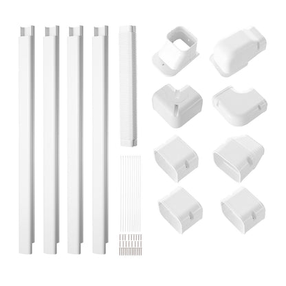 Mini Split Line Set Cover 76.2mm W 5350mm L, PVC Decorative Pipe Line Cover For Air Conditioner with 4 V952-BSKSQFTSKDGXAZ41JV0
