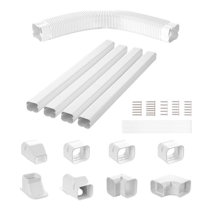 Mini Split Line Set Cover 76.2mm W 5350mm L, PVC Decorative Pipe Line Cover For Air Conditioner with 4 V952-BSKSQFTSKDGXAZ41JV0